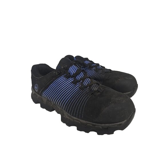 Timberland PRO Men's Powertrain Alloy-Toe Work Shoes A1VDY Black/Blue Size 10W - Picture 1 of 7